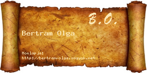 Bertram Olga névjegykártya